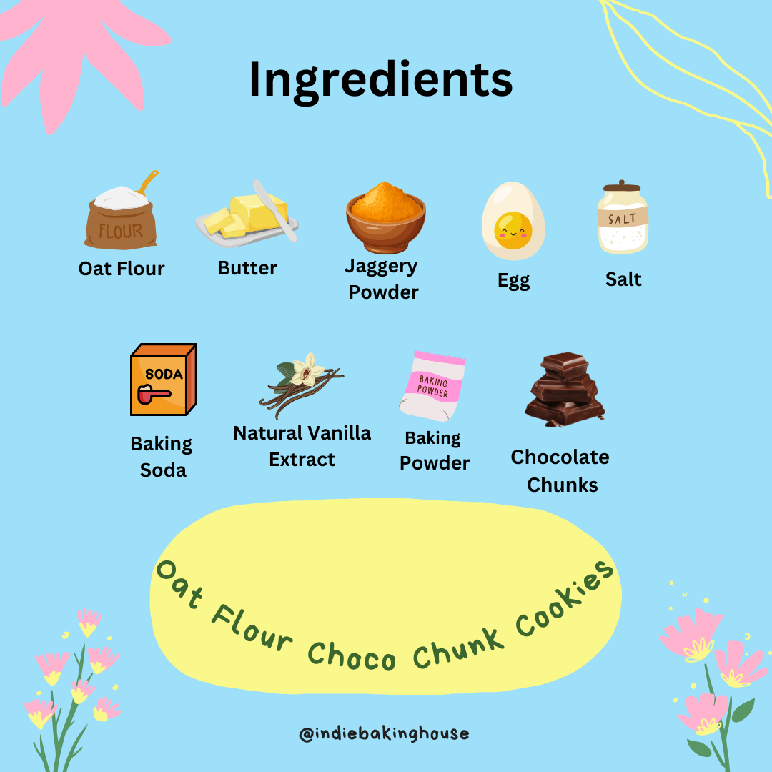 Jaggery Oat Flour Choco Chunk Cookies (Gluten Free)
